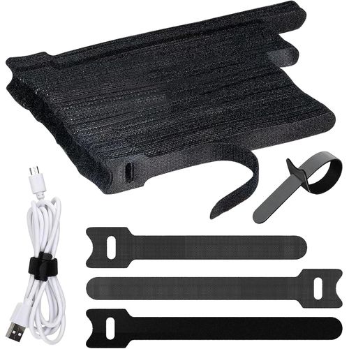 MONDODIGITALE-Lot De 100 Serre-Câbles Refermables-Noir-3 Longueurs Différentes-200 Mm/150 M/145 Mm-Pour La Maison, Le Bureau, Le Jardin Et La Gestion Des Câbles