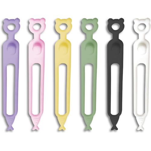 MONDODIGITALE-Lot De 24 Serre-Câbles En Silicone-Six Couleurs-Organisateur De Câbles-Réutilisables-Convient Pour La Maison, Le Bureau-Organisateur De Câbles Pour La Gestion Et L'Organisation Des