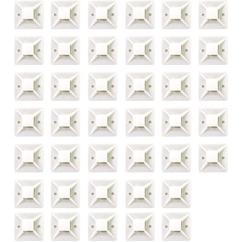 MONDODIGITALE-Lot De 40 Supports Adhésifs Pour Serre-Câble, 23 Mmx8 Mm, Nylon Blanc, Gestion Des Câbles N'A Jamais Été Aussi Facile, Accepte Les Attaches De Câble Jusqu'À 7.2 Mm De Large