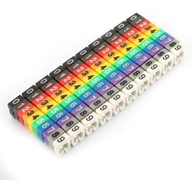 MONDODIGITALE-Lot De 100 Marqueurs De Câbles Colorés Numéro De Fil Etiquette Pour Cable Electrique-Kcm-4 Mm-4 Mm²