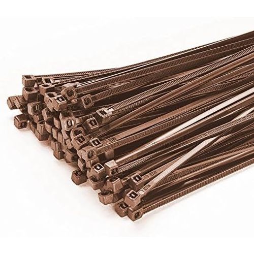 MONDODIGITALE-Lot De 200 Serre-Câbles 100 Mm X 2,5 Mm Pour Clôture-Marron