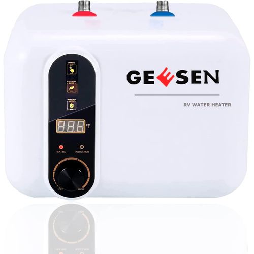 Chauffe - eau électrique GEESEN petit réservoir de stockage compact, RV tr gallons remorque 240V cuisine évier instantané sous le comptoir armoire [Classe énergétique A] (3 Gallons)