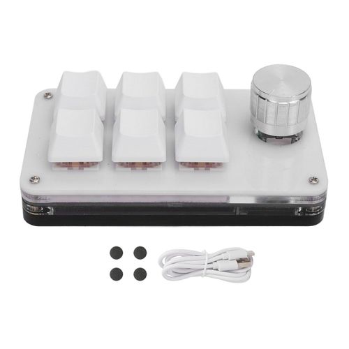 Mini clavier de jeu mécanique Macro, 6 touches, une main, USB Type C, pour PC, programmation, Pad RGB, interrupteur rouge anti-poussière