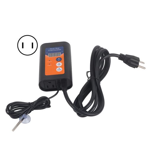Thermostat à tapis chauffant LED 1000W Fahrenheit Celsius, régulateur de température numérique commutable pour la Germination des graines, prise US 110V