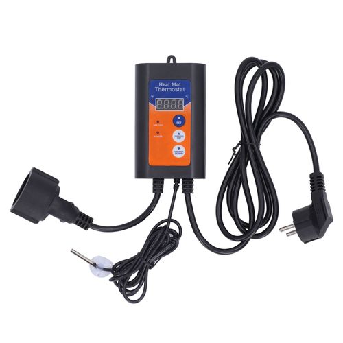 Thermostat à tapis chauffant LED 1000W Fahrenheit Celsius, régulateur de température numérique commutable pour la Germination des graines, prise ue 230V