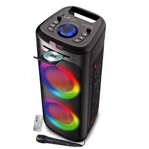 Enceinte Autonome Lumineuse Lecteur CD Inovalley MS06-CD-XXL - Bluetooth 5.0 USB - 1000W - Karaoké, RADIO FM LIGHT OVNI, Soirée