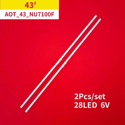 Rétro-éclairage TV Led pour Samsung 43 pouces, AOT_43_NU7100F_2X28_3030C UE43NU7100 UN43NU7100 BN44-00947A UE43NU7120 UE43NU7170 BN96-45954A 2pcs 1set