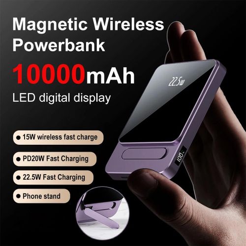 Mini Power Bank Magnétique Qi, Chargeur Sans Fil 10000mah, 22.5w, Powerbank Pour Iphone 11, 12, 13, 14, 15, Samsung, Huawei, Charge Rapide Gray 10000mah
