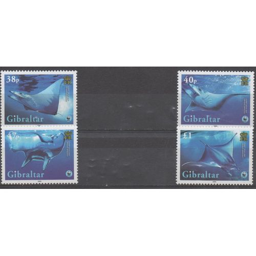 Gibraltar Timbres Animaux : Les Raies 2006
