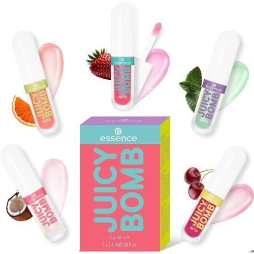 Essence Juicy Bomb Lot De 5 Flacons D'huile À Lèvres Soin Lèvres 