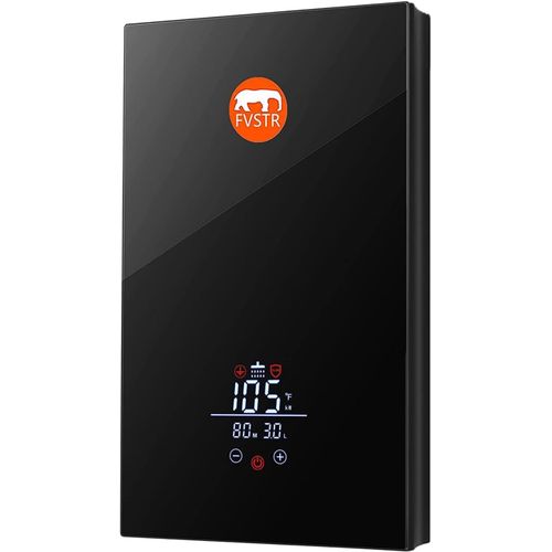 Chauffe eau électrique sans réservoir, fvstr 9kW prêt à l'emploi 240V, point d'utilisation auto - réglable pour toute la maison douche tk09 noir Haute qualité Une performance instantané electrique