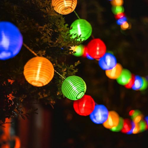 Exterieure Pile Guirlande Lampions Led Interieur 20 Lanternes Led 3,8m(Multicolore)[H406]