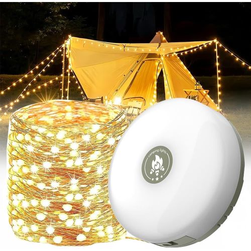 De Camping Portable, 10 M Guirlandes Lumineuses Camping Rechargeables, 2 En 1 Guirlandes Lumineuses De Camping Portables (Deux Modes D'éclairage)[H961]