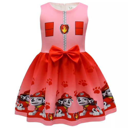 Robe À N?ud Papillon Pour Fille Paw Patrol Cartoon Marshall Skye Rubble