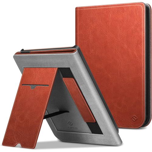 Étui Pour Pocketbook Touch Lux 5/4, Touch Hd 3 Et Basic Lux 2/Color (2020), Housse Avec Béquille, Fente Carte Et Dragonne, Coque Veille/Réveil Automatique, Marron[Kin5221194]