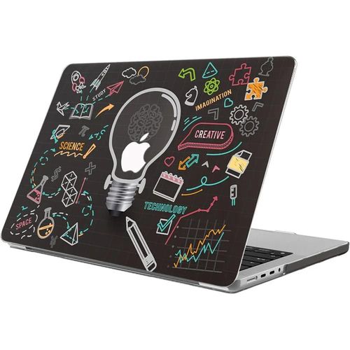 Coque pour MacBook Pro 16 Pouces M4 M3 M2 M1 Pro/Max 2024 2023 2021, Protection Rigide Antidérapante Motif Ampoule - E.F.Connection
