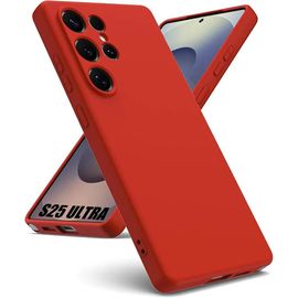 Coque Pour Samsung Galaxy S25 Ultra - Protection Silicone Doux Ultra Slim Antichoc Rouge - E.F.Connection