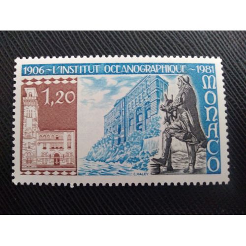 Timbre Monaco Y T 1278 75 Ans De L'Institut Océanographique De Paris 1981 (150509 )
