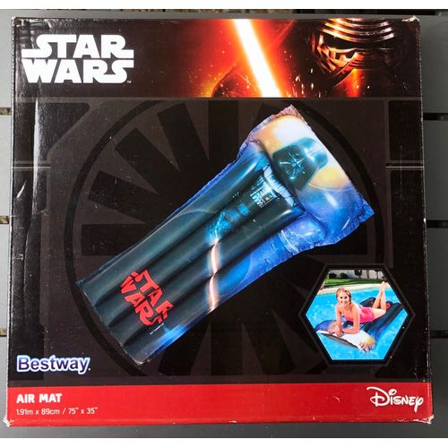 Matelas Plage Gonflable Dark Vador Bestway 1,91m 89cm, Star Wars, La Guerre Des Etoiles, Lucas, Figurine