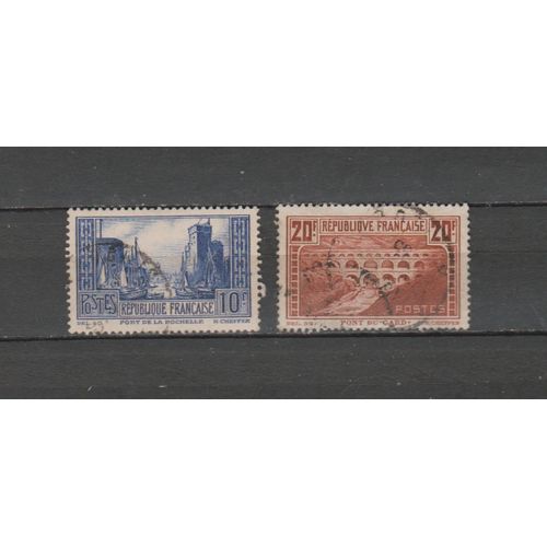 France N° 261b & 262 = 2 Timbres Obliteres De 1929 & 1931 Cote : 70 €