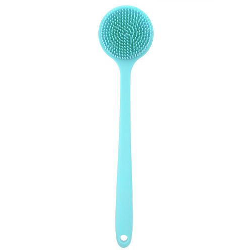 Brosse De Bain En Silicone Pour Le Corps, Douche, Lavage, Massage De La Peau, Nettoyage En Profondeur, Exfoliation, Manche Long, Bleu 