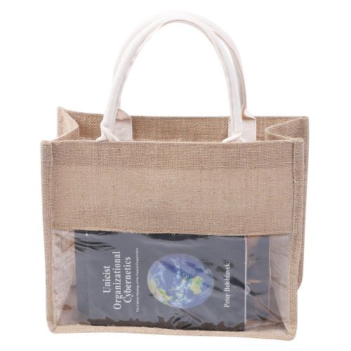 Sac a main transparent vintage retro, sac fourre-tout reutilisable en jute de grande capacite pour l'exterieur