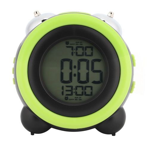 Reveil electronique a ecran couleur LCD, double sonnerie, pour la maison et la chambre a coucher