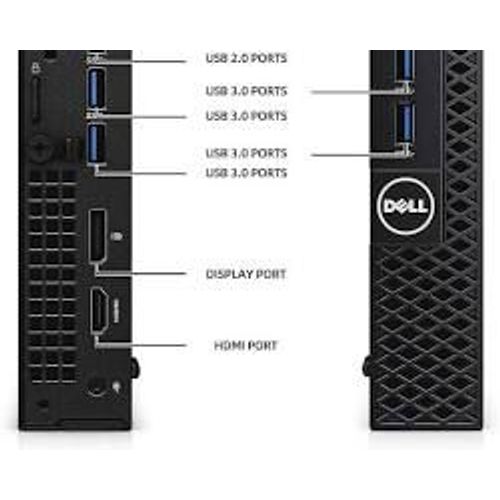 DELL OPTIPLEX 3050 MINI INTEL CORE i3-7100T - 3,4 GHz - 16 Go RAM - 256 Go SSD