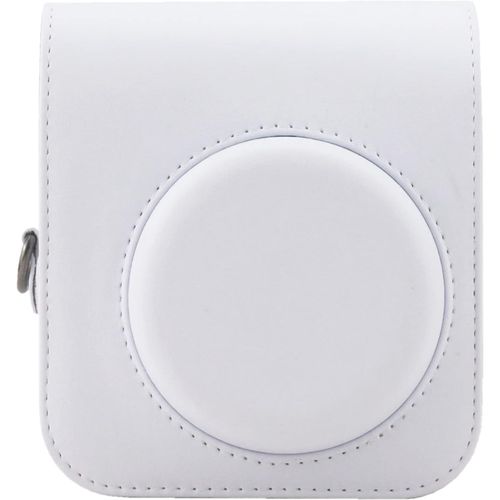 Étui de protection compatible avec appareil photo instantané Fujifilm Instax Mini 12 avec poche pour accessoires et sangle réglable, Blanc, Mallette cosmétique