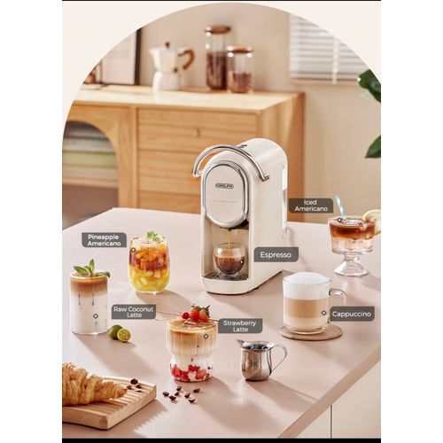 CAFELFFE Cafetière à capsules MK-609, machine à expresso 19 bars compatible avec Nes Original/DG/moulu, infusion rapide chaude/froide, compacte pour la maison et le bureau