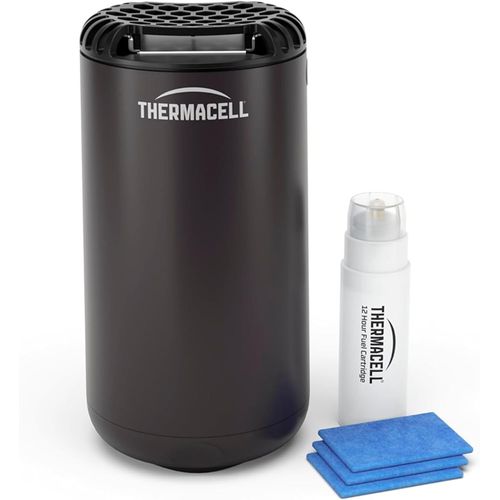 Diffuseur Anti-Moustiques et Moustiques Tigres - Extérieur, Jardin, Terrasse - Sans Fil - Zone de Protection 20m² - Inodore - 3 Recharges Incluses pour 12h de Protection - Noir