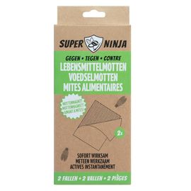 Super Ninja Piège à Mites Alimentaires ¿ 2 Pack ¿ Effet Immédiat, Écologique, Facile à Utiliser pour jusqu'à 20m³ ¿ Piège à Phéromones pour Mites Alimentaires