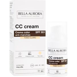 Cc Crème Anti-Imperfections Spf 50+ | Peaux Claires | 30ml | Crème Solaire Anti-Taches | Crème Visage Spf 50+ 