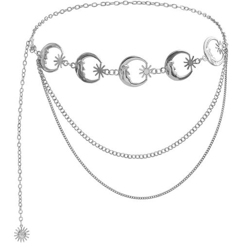 Mode Stratered Croissant Lune Taille Chaîne Ceinture Réglable Métal Lien Ventre Chaîne Corps Pour Femmes Filles.[J43]