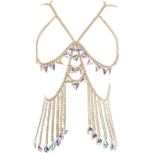 Chaînes De Corps Pour Femmes Sexy Bikini Soutien-Gorge Body Chain En Métal Croix De La Taille Chaîne Du Corps Du Ventre Discothèque Accessoires Bijoux Réglable Pour Femmes Et Filles.[J141]
