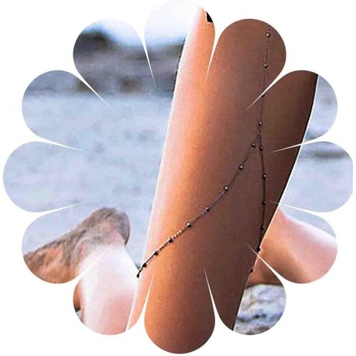 Chaîne De Cuisse Boho Perles Argentées Chaîne De Cuisse Minimaliste Haute Chaîne De Jambe Sexy Harnais Bikini Chaîne De Corps Été Plage Bijoux De Corps Pour Femmes Et Filles Cadeaux