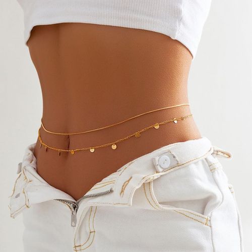 Sequin Serpentine Taille Chaîne Couches Nombril Chaîne Sexy Ventre Chaîne Corps Bijoux Accessoires Pour Les Femmes Et Les Filles (A)