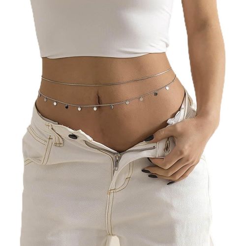 Sequin Serpentine Taille Chaîne Couches Nombril Chaîne Sexy Ventre Chaîne Corps Bijoux Accessoires Pour Les Femmes Et Les Filles (B)