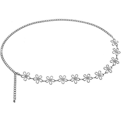 Chaîne De Taille De Fleur Vintage Creuse Fleur Corps Chaîne Lariat Ventre Chaîne Ceinture Été Plage Bikini Bijoux Réglable Pour Femme