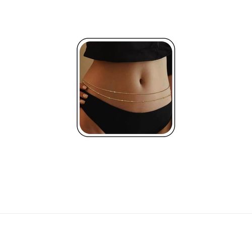 Boho Chaîne De Taille En Perles Chaîne De Ventre En Couches Dorées Chaîne De Corps Perlée Harnais Sexy Été Plage Bikini Accessoires De Corps Bijoux Pour Femmes Et Filles (2 Pièces)