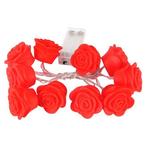 Guirlande Lumineuse A 10 Led Avec Roses Realistes, 1,5 M, Pour Decoration De Mariage Ou D'interieur, Blanc Chaud