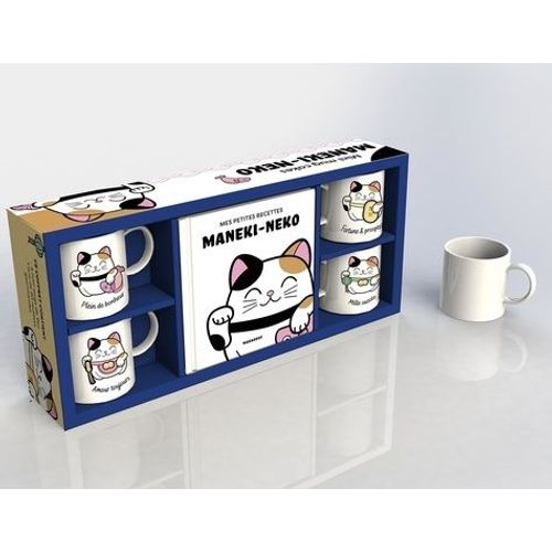 Mini Mug Cakes Maneki Neko  - Avec 4 Mini Mugs Porte-Bonheur Et 1 Livre De Recettes Des Maneki Neko