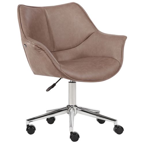 Chaise De Bureau Newdale Cuir Pu Marron Clair