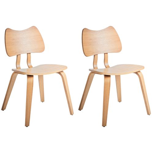 Lot De 2 Chaises De Salle À Manger Diana Bois Marron Clair