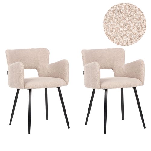 Lot De 2 Chaises De Salle À Manger Sanilac Bouclé Beige