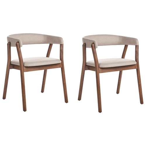 Lot De 2 Chaises De Salle À Manger Mylo Tissu Beige
