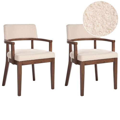 Lot De 2 Chaises De Salle À Manger Dalbo Bouclé Marron Foncé