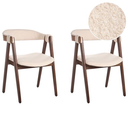 Lot De 2 Chaises De Salle À Manger Day Bouclé Marron Foncé