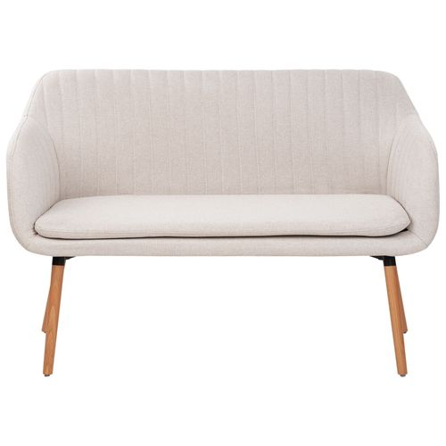 Canapé Banquette 2 Places En Tissu Beige Clair Taby