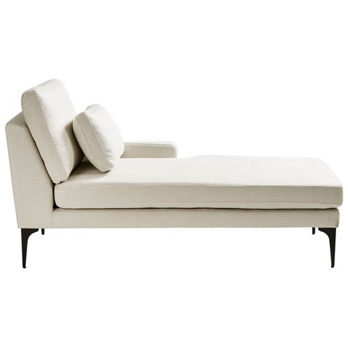 Chaise Longue À Gauche En Tissu Beige Clair Ewron